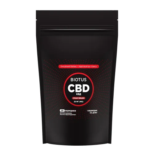 Канабидиол, CBD Gummies, Biotus, 25 мг, 20 желейных мишек - Фото№1 Канабидиол, CBD Gummies, Biotus, 25 мг, 20 желейных мишек - Фото№1