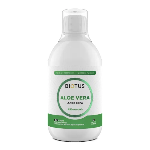 Алое Вера, Biotus Aloe Vera, підтримка корисної мікрофлори, травної системи та шкіри, 450 мл - Фото№1 Алое Вера, Biotus Aloe Vera, підтримка корисної мікрофлори, травної системи та шкіри, 450 мл - Фото№1