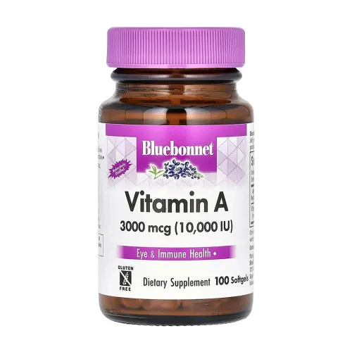 Витамин А Bluebonnet Nutrition Vitamin A 3000 mcg (10,000 IU), 100 капсул  - Фото№1