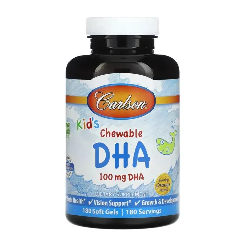 Рыбий жир для детей Carlson Labs Kids Chewable DHA, 180 капсул - Фото№1 Рыбий жир для детей Carlson Labs Kids Chewable DHA, 180 капсул - Фото№1