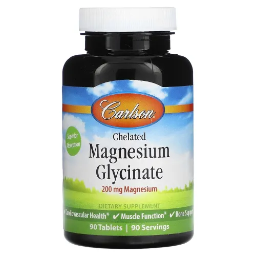 Магній хелатний Chelated Magnesium Glycinate Carlson Laboratories, 90 таблеток - Фото№1 Магній хелатний Chelated Magnesium Glycinate Carlson Laboratories, 90 таблеток - Фото№1