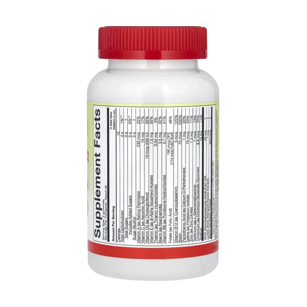 Мультивитамины для детей с ДГК и лютеином ChildLife Essentials Multi Vitamin Gummy, 90 жевательных таблеток