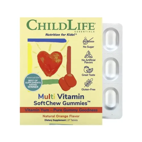 Мультивитамины для детей ChildLife Essentials Multi Vitamin SoftChew Gummies , 27 таблеток - Фото№1 Мультивитамины для детей ChildLife Essentials Multi Vitamin SoftChew Gummies , 27 таблеток - Фото№1