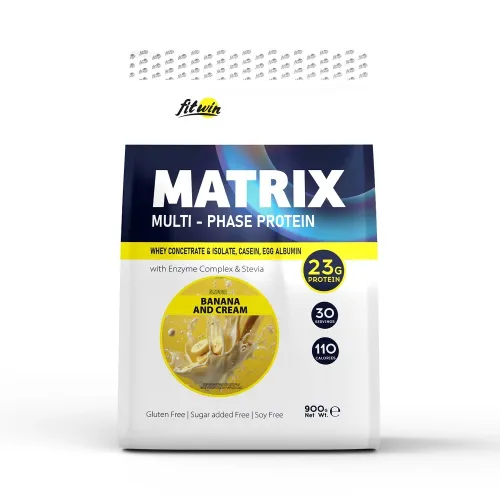 Протеїн Matrix Banana and Cream FitWin, 900 г - Фото№1 Протеїн Matrix Banana and Cream FitWin, 900 г - Фото№1