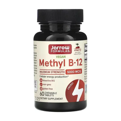 Вітамін В12 Jarrow Formulas Methyl B-12 Methylcobalamin 5000mcg, 60 жувальних таблеток - Фото№1