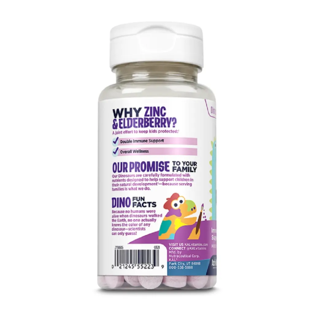 Диетическая добавка цинк KAL Zinc Elderberry 5mg Berry, 90 таблеток