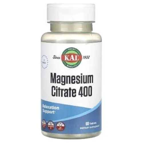 Магній Magnesium Citrate 400mg KAL, 60 таблеток - Фото№1 Магній Magnesium Citrate 400mg KAL, 60 таблеток - Фото№1