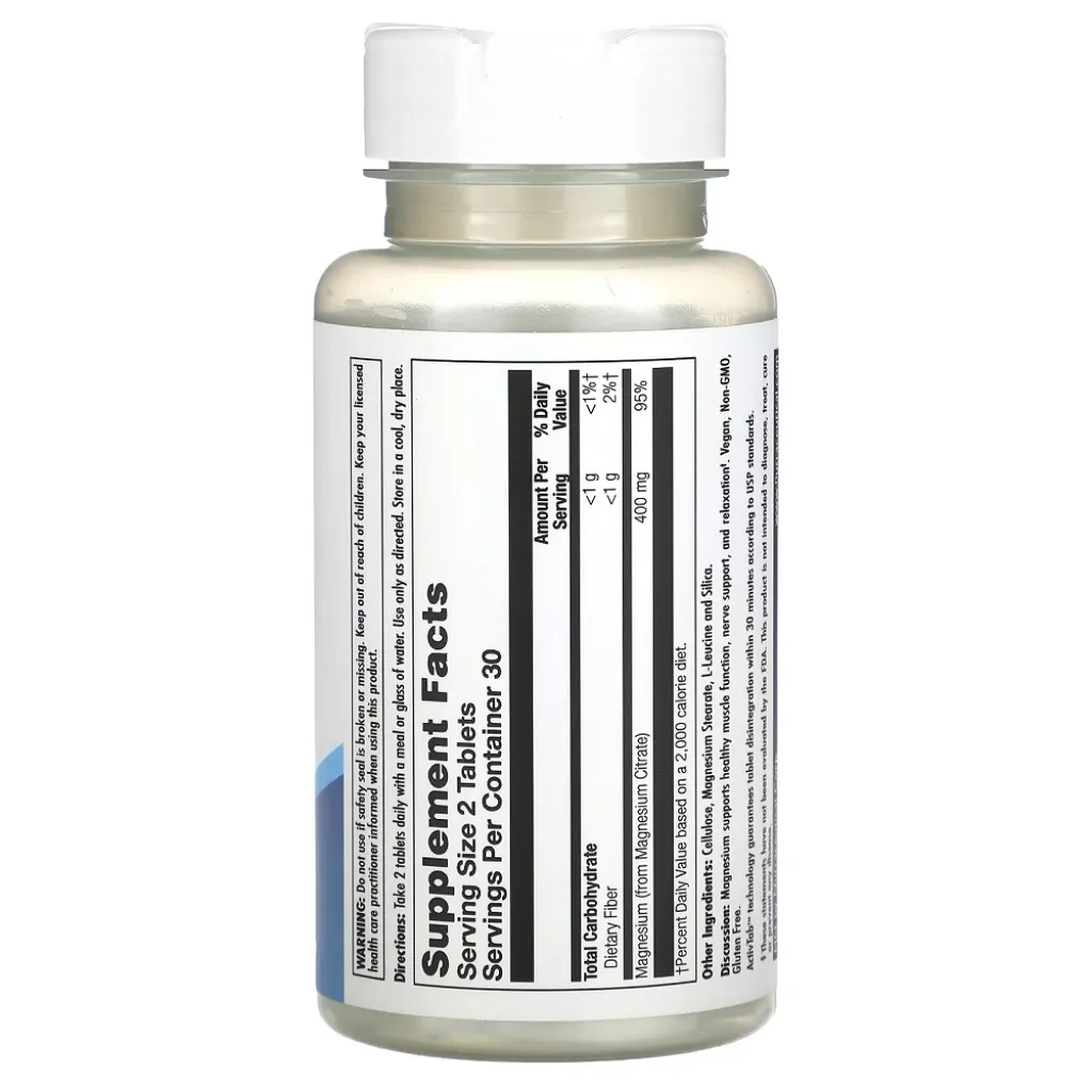 Магній Magnesium Citrate 400mg KAL, 60 таблеток Магній Magnesium Citrate 400mg KAL, 60 таблеток
