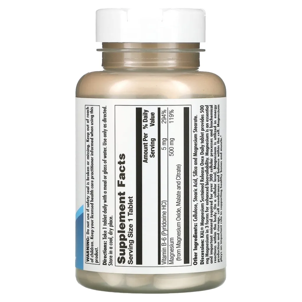 Магній Magnesium Sustained Release Triple Source 500mg KAL, 100 таблеток Магній Magnesium Sustained Release Triple Source 500mg KAL, 100 таблеток