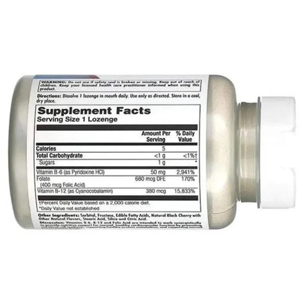 Витамин В12 B-6 B-12 Folic Acid Black Cherry KAL, 60 таблеток