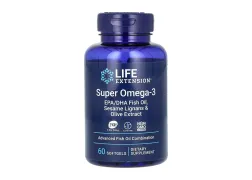 Омега Life Extension Super Omega-3 EPA/DHA Fish Oil Sesame Lignans & Olive Extract, 60 капсул