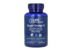 Омега Super Omega-3 EPA/DHA Fish Oil Sesame Lignans & Olive Extract Enteric Coated, 60 капсул