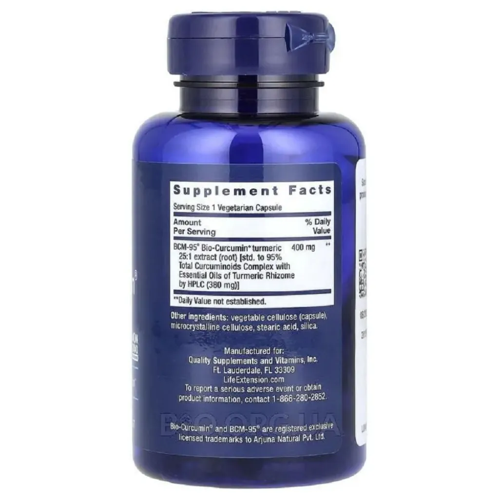 Витамин C Super Bio-Curcumin® Экстракт куркумы Life Extension 400 мг, 60 капсул