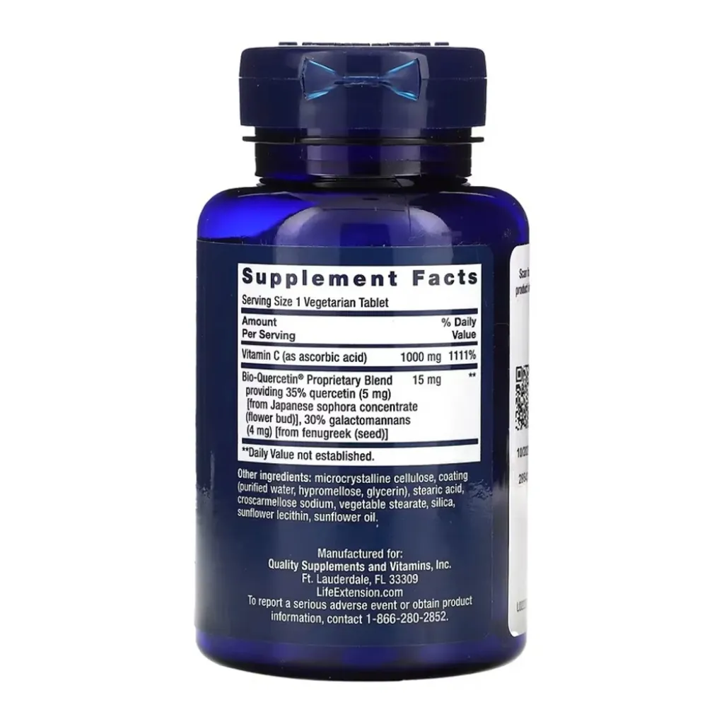 Витамин С+ био-кверцетин Life Extension Vitamin C and Bio-Quercetin Phytosome, 60 таблеток