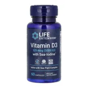 Вітамін D3 Life Extension Vit D3 with Sea-Iodine™ 125 mcg (5000 IU), 60 капсул Вітамін D3 Life Extension Vit D3 with Sea-Iodine™ 125 mcg (5000 IU), 60 капсул