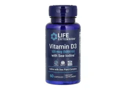 Витамин D3 Life Extension Vit D3 with Sea-Iodine™ 125 mcg (5000 IU), 60 капсул