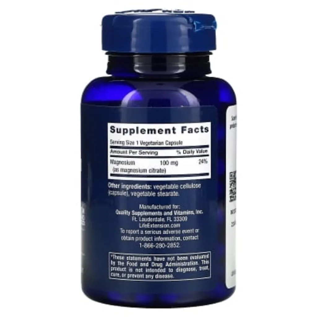 Магний Magnesium (Citrate) 100 mg Life Extension, 100 капсул Магний Magnesium (Citrate) 100 mg Life Extension, 100 капсул