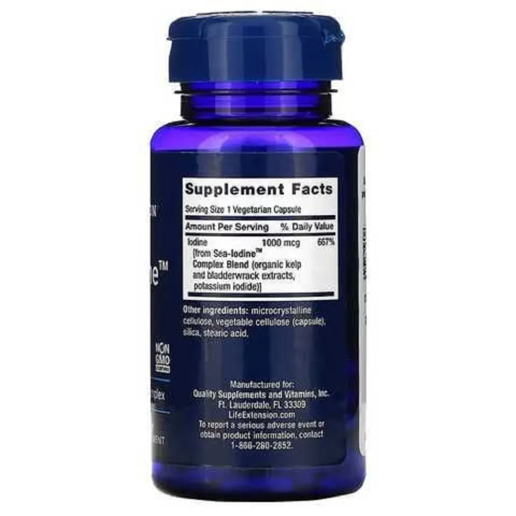 Диетическая добавка Йод Sea-Iodine 1000mcg Life Extension, 60 капсул