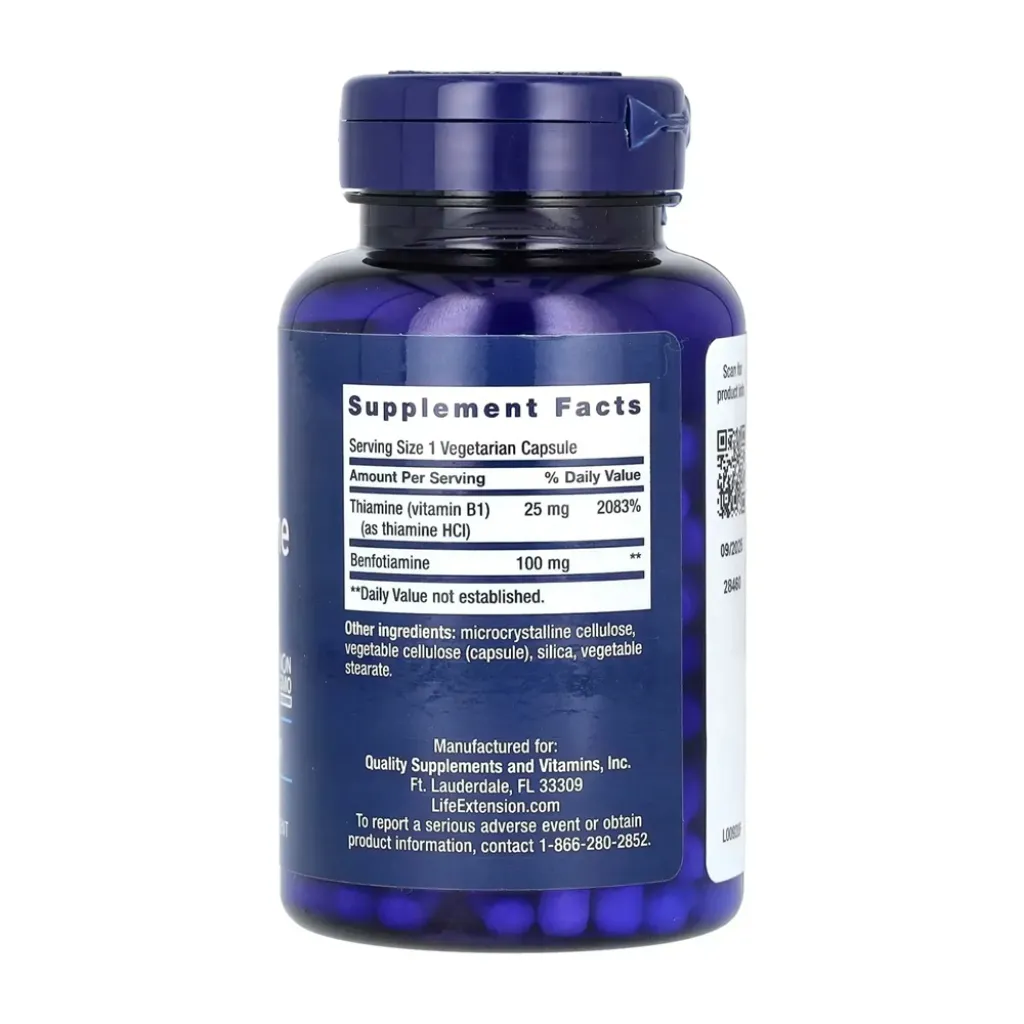 Витамин В1 Life Extension Benfotiamine with Thiamine 100 mg, 120 капсул Витамин В1 Life Extension Benfotiamine with Thiamine 100 mg, 120 капсул
