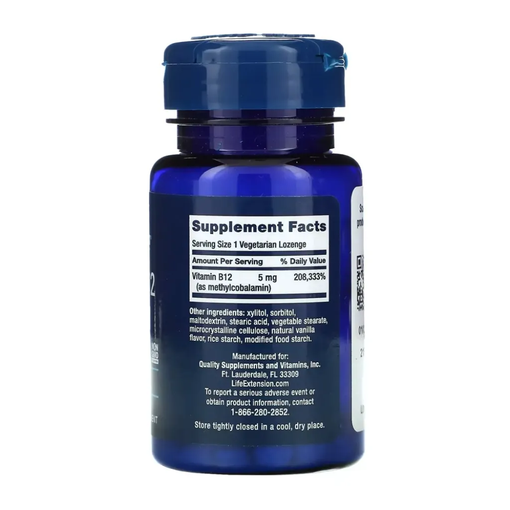 Витамин В12 Life Extension Vitamin B12 Methylcobalamin 5 mg, 60 капсул