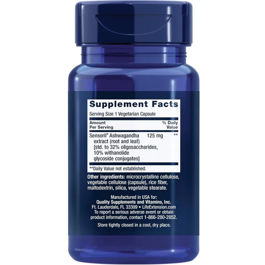 Адаптогены Optimized Ashwagandha Life Extension, 60 капсул Адаптогены Optimized Ashwagandha Life Extension, 60 капсул