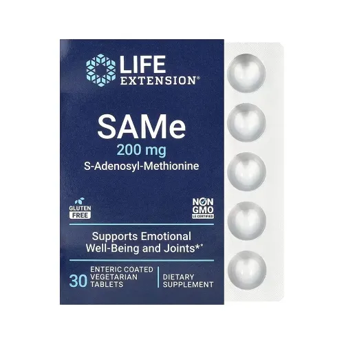 Аминокислота Life Extension SAMe 200mg, 30 таблетки - Фото№1