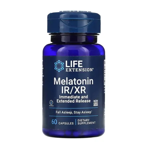 Мелатонін Life Extension Melatonin IR/XR, 60 капсул - Фото№1