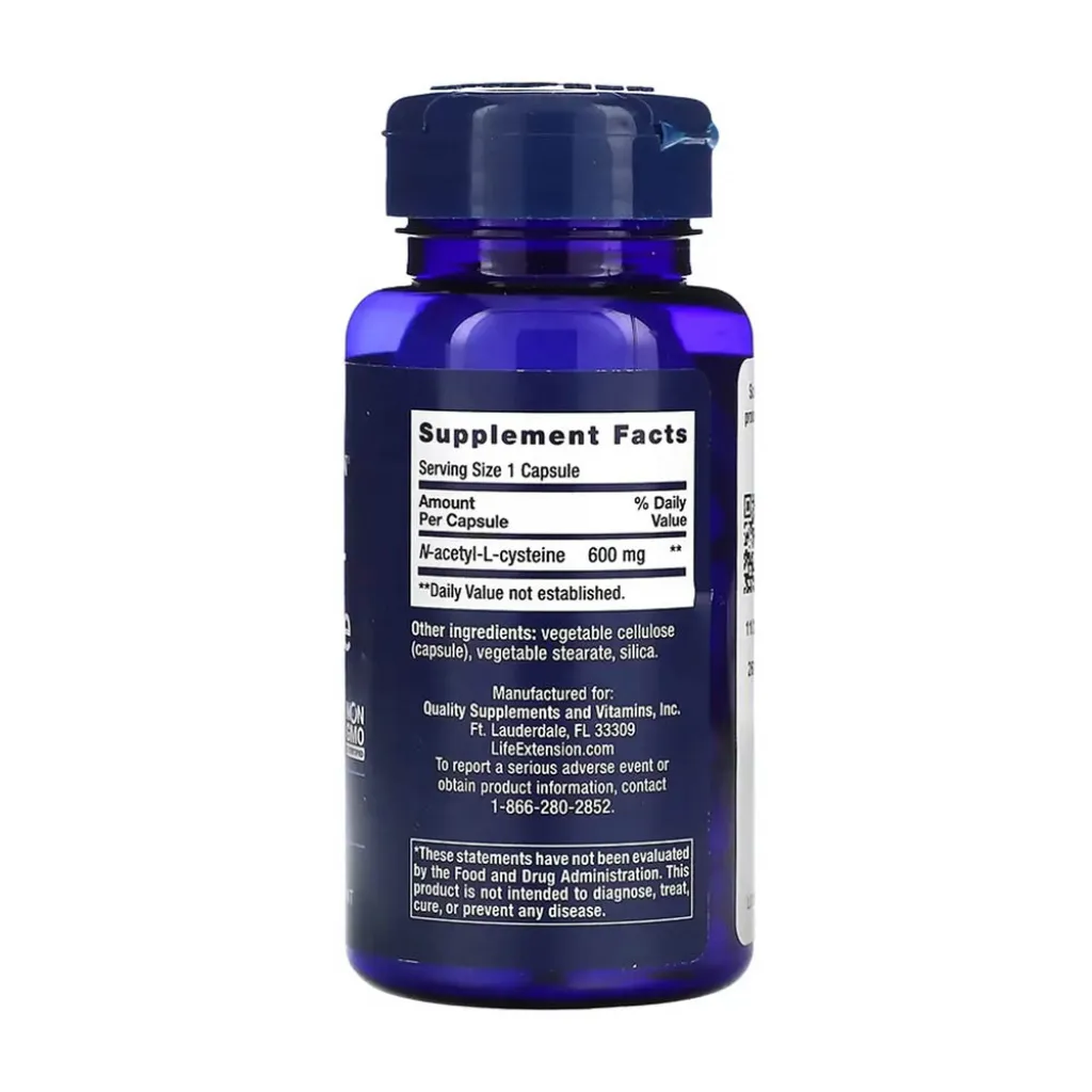 Антиоксидант Life Extension N-Acetyl-L-Cysteine (NAC) 600mg, 60 капсул Антиоксидант Life Extension N-Acetyl-L-Cysteine (NAC) 600mg, 60 капсул