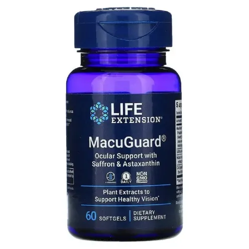 Антиоксидант Life Extension MacuGuard Ocular Support with Saffron & Astaxanthin, 60 капсул - Фото№1
