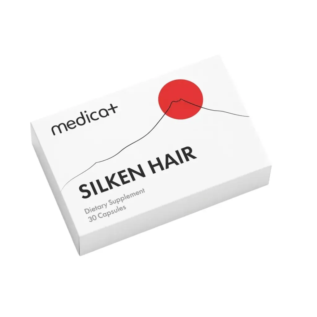 Диетическая добавка Medica+ "Silken Hair" против выпадения волос, 30 капсул Диетическая добавка Medica+ "Silken Hair" против выпадения волос, 30 капсул