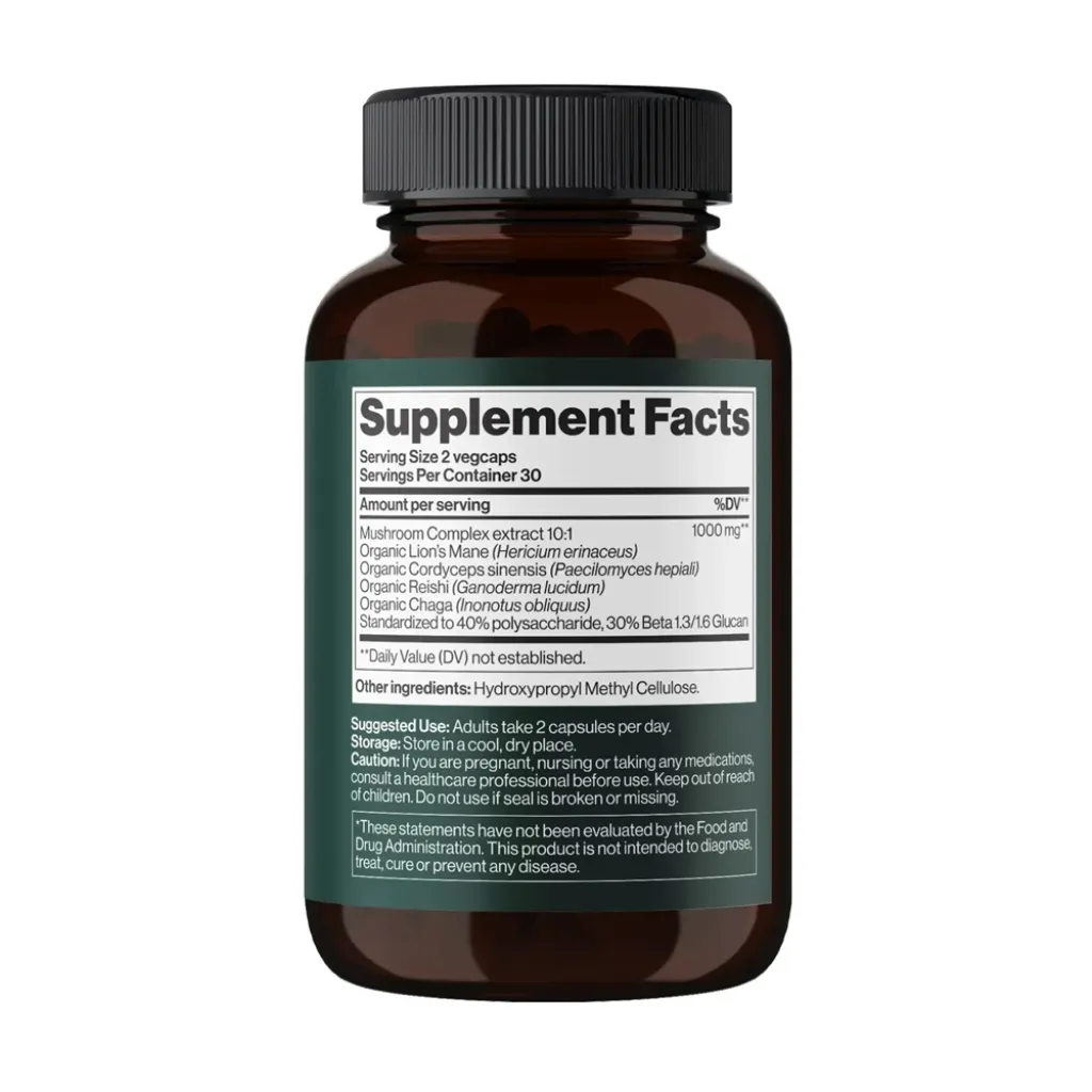 Суперфуди Mind Shi 4Mushroom Complex 1000 mg, 60 капсул