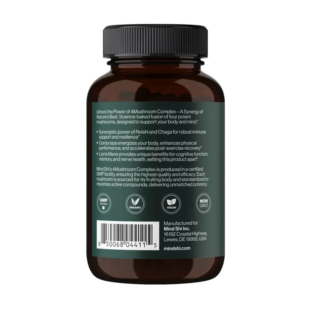 Суперфуди Mind Shi 4Mushroom Complex 1000 mg, 60 капсул
