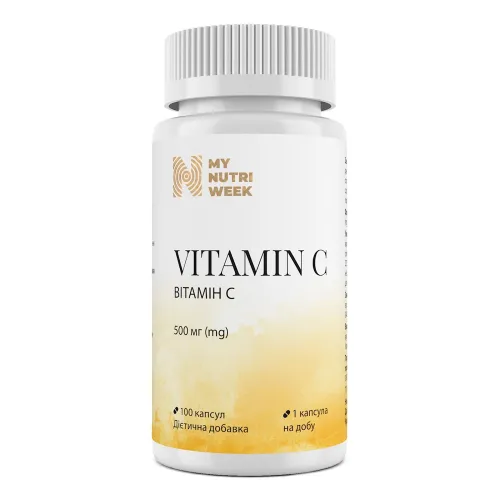 Витамин С, Vitamin C, My Nutri Week, 500 мг, 100 капсул - Фото№1