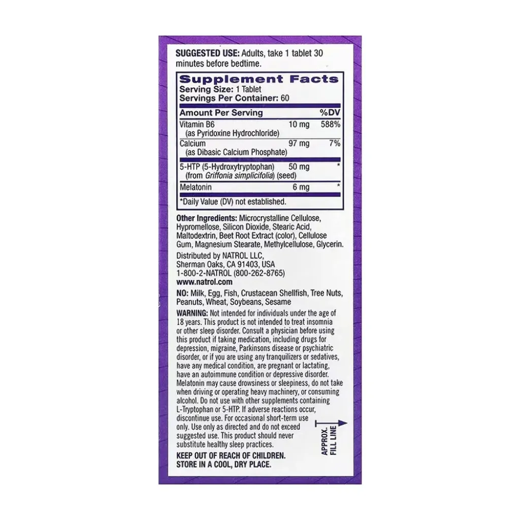 Natrol Advanced Sleep Melatonin, 60 таблеток