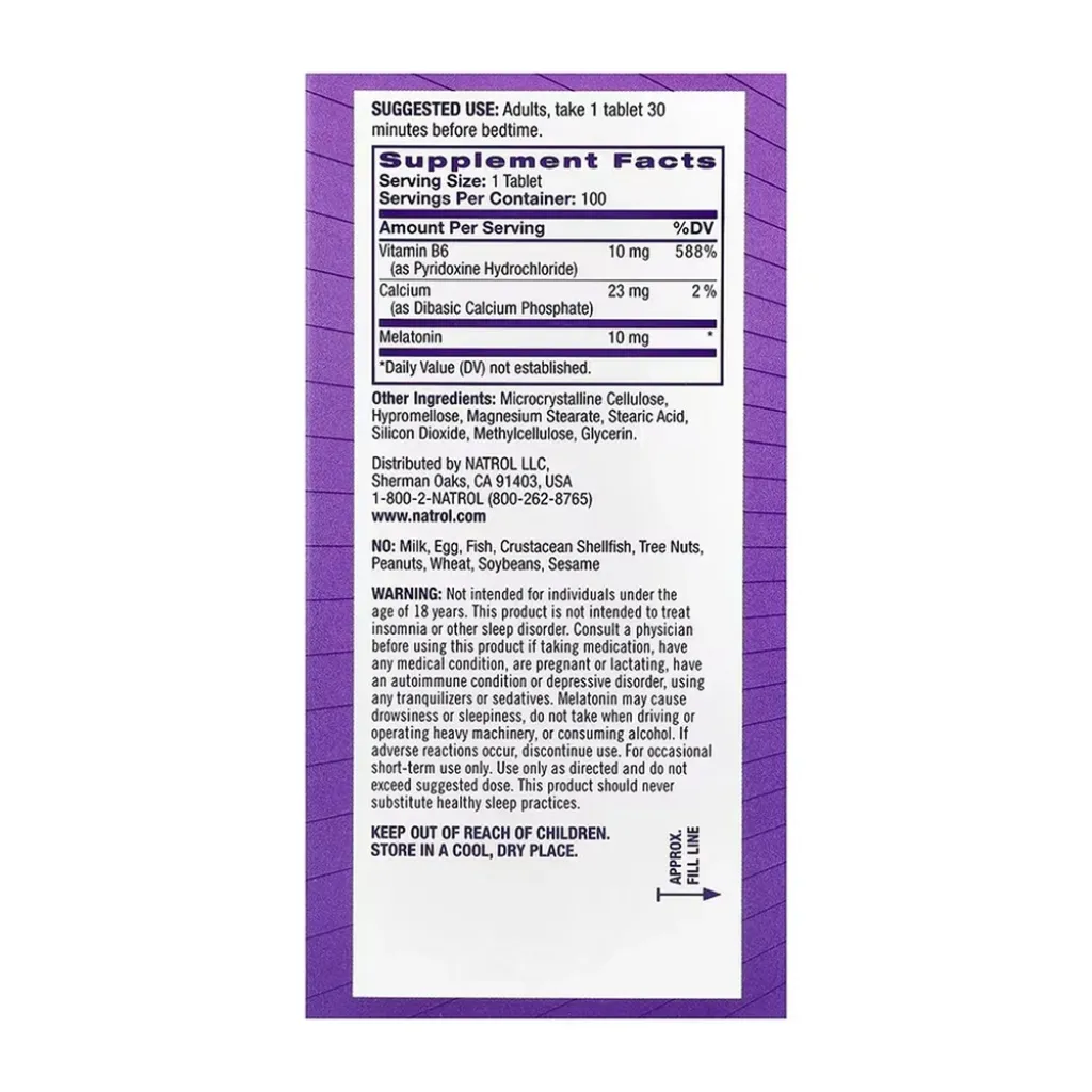 Natrol Advanced Sleep Melatonin 10mg, 100 таблеток