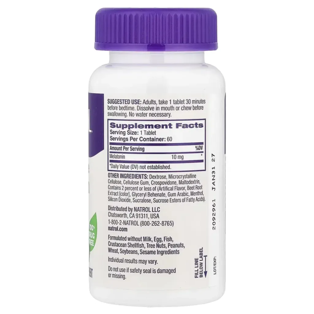 Natrol Fast Dissolve Melatonin 10mg, 60 таблеток