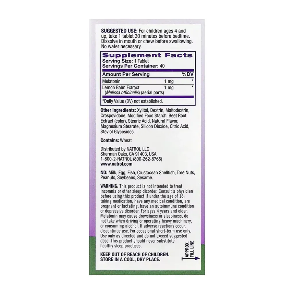 Natrol Kids Melatonin 1mg, 40 таблеток