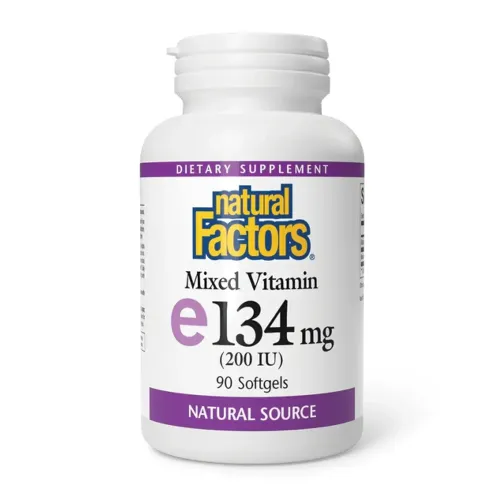 Витамин E Natural Factors Mixed Vitamin E 134/268 мг, 90 капсул - Фото№1