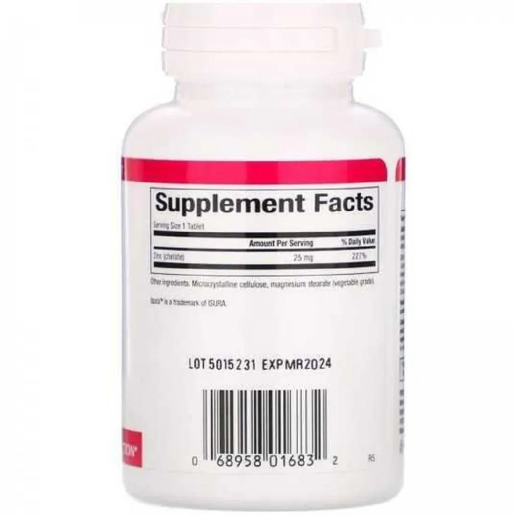 Диетическая добавка цинк Zinc Chelate 25mg Natural Factors, 90 таблеток