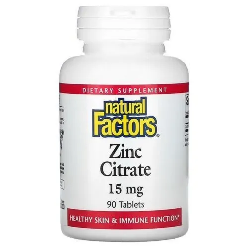 Дієтична добавка цинк Zinc Citrate 15mg Natural Factors, 90 таблеток - Фото№1 Дієтична добавка цинк Zinc Citrate 15mg Natural Factors, 90 таблеток - Фото№1