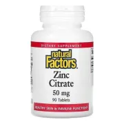 Дієтична добавка цинк Zinc Citrate 50mg Natural Factors, 90 таблеток