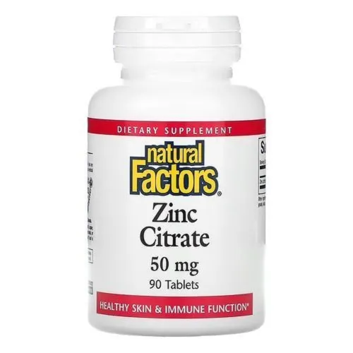 Дієтична добавка цинк Zinc Citrate 50mg Natural Factors, 90 таблеток - Фото№1