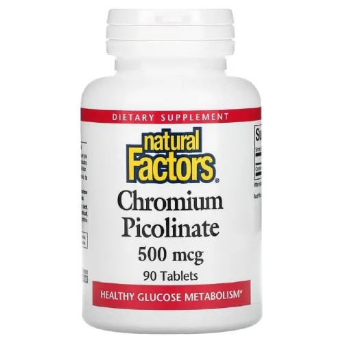 Дієтична добавка Хром Chromium Picolinate 500mcg Natural Factors, 90 таблеток - Фото№1 Дієтична добавка Хром Chromium Picolinate 500mcg Natural Factors, 90 таблеток - Фото№1