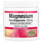 Магній Magnesium Bisglycinate Pure 200mg Natural Factors, 145 грам Магній Magnesium Bisglycinate Pure 200mg Natural Factors, 145 грам