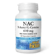 Антиоксиданти Natural Factors N-Acetyl-L-Cysteine Amino Acid 600mg, 60 капсул