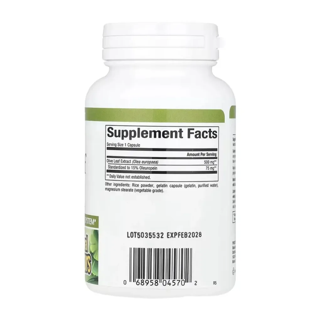 Антиоксидант Natural Factors Olive Leaf 500mg, 90 капсул