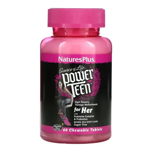 Мультивитамины для девочек подростков Nature's Plus Power Teen Hers Chewable, 60 таблеток - Фото№1 Мультивитамины для девочек подростков Nature's Plus Power Teen Hers Chewable, 60 таблеток - Фото№1