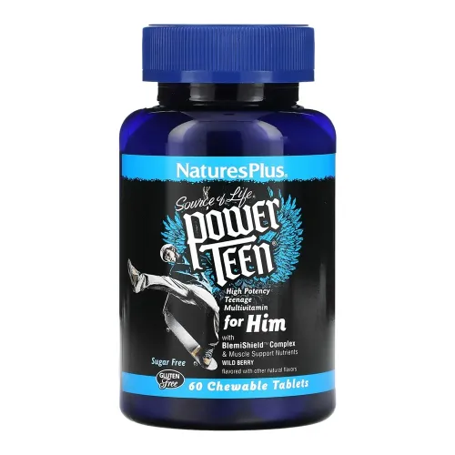Мультивитамины для девочек подростков Nature's Plus Power Teen Him Chewable, 60 таблеток - Фото№1 Мультивитамины для девочек подростков Nature's Plus Power Teen Him Chewable, 60 таблеток - Фото№1