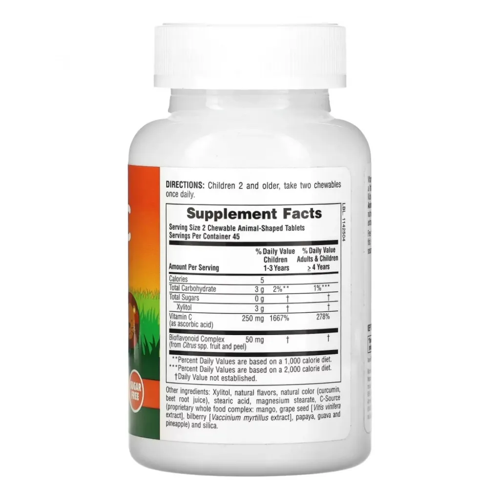 Вітамін C для дітей Sugarfree Vit C Chewable Nature's Plus, 90 таблеток