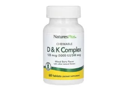 Вітамін D3+K2 Nature's Plus VIT D&K Complex 125mcg 5000 IU/240 mcg, 60 таблеток